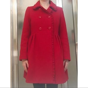 Red Kate Spade Coat with Bow